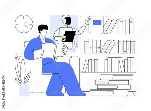 AI Personalized Book Recommendations abstract concept vector illustration.