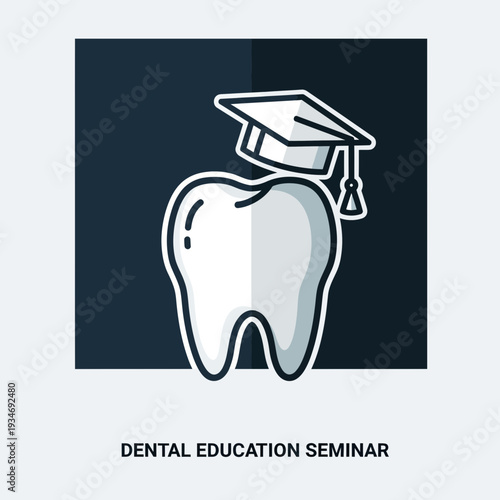 Dental Education and Academic Achievement Icon for Dentist Seminar and Specialist Training