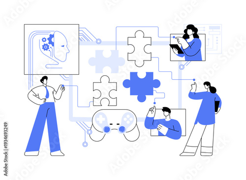 Gamified Team Building Apps abstract concept vector illustration.