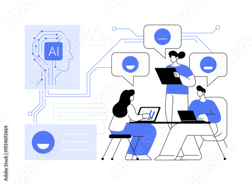 Team Sentiment Analysis Tools abstract concept vector illustration.
