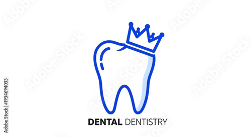 Dental Excellence: Crowned Tooth Logo Representing Professional Oral Healthcare Services