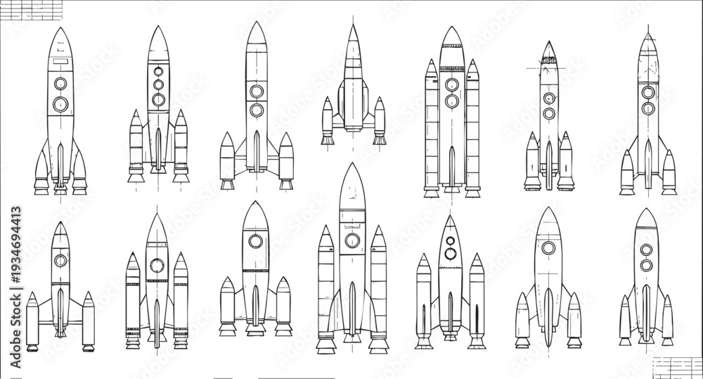 Fototapeta premium satellite, space, aerospace, engineering, blueprint, schematic, technical-drawing, vector, technology, design, communication, solar-panels, antenna, orbit, cad, space-exploration, research, science, i