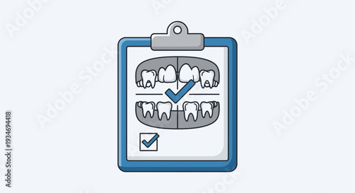 Dental Health Examination Checklist Illustrating Healthy Teeth And Approved Oral Care Process