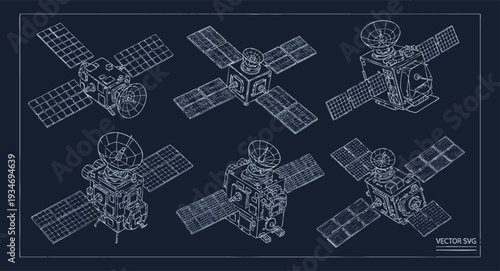 Satellite Engineering Blueprint and Technical Design Schematics