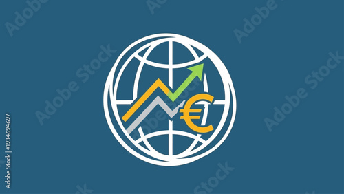Global financial markets with Euro growth and positive trend