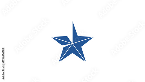 Stylized blue star graphic on white background.