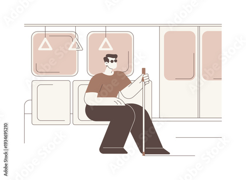 Going alone in the city isolated cartoon vector illustrations.