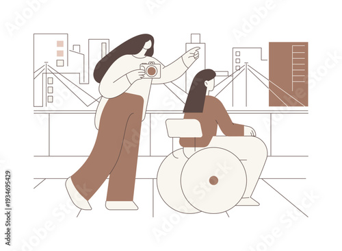 Barrier-free tourism isolated cartoon vector illustrations.