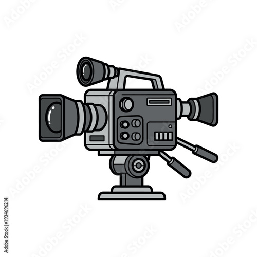 Professional Video Camera Equipment Illustration.