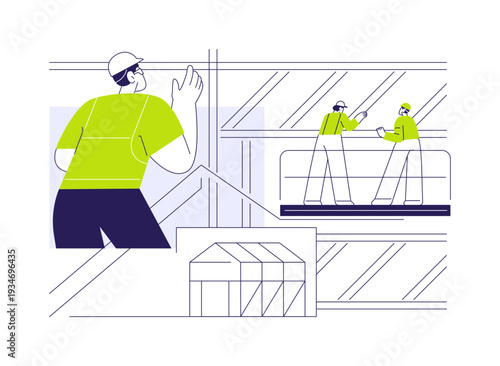 Steel framing abstract concept vector illustration.