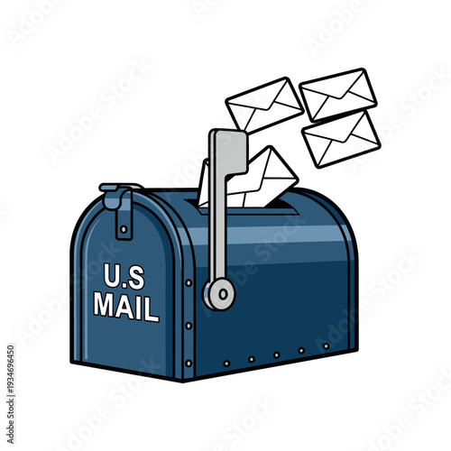 United States Mailbox with Letters Inside.