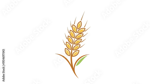 Stylized wheat ear graphic representing harvest and agriculture.