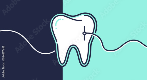 Dental Illustration: A Minimalistic and Modern Visual Representation of a Tooth's Health