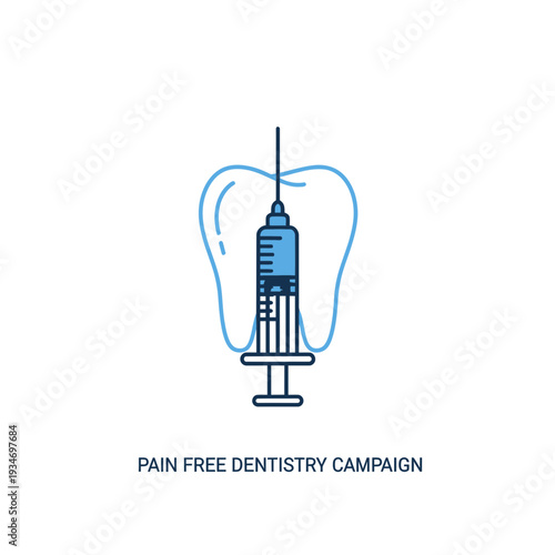Dental Injection Illustration Depicting Tooth and Syringe for Modern Healthcare Concepts