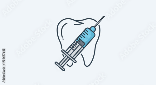 Dental Injection Illustration Depicting Tooth Treatment And Pain Relief Procedures