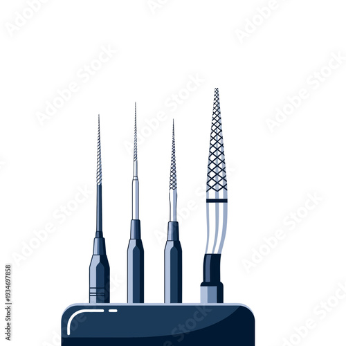 Dental Instrument Array Depicting Diverse Shapes And Designs For Complex Procedures