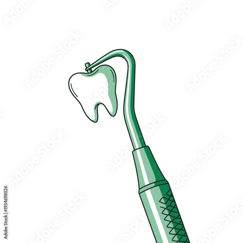 Dental Instrument Holding a Tooth: Artistic Representation of Oral Health and Dentistry