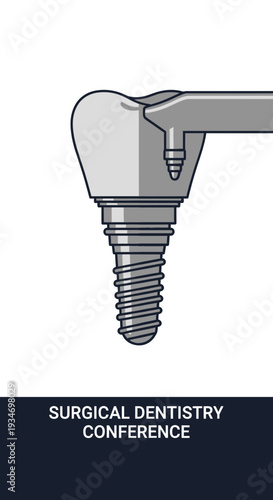 Dental Implant Illustration Demonstrating Surgical Techniques For Conference Promotion