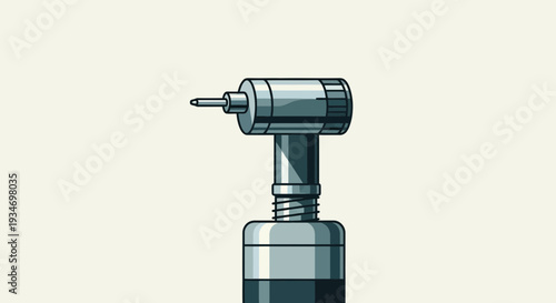Dental Instrument Illustration Depicting a Handheld Dental Drill for Teeth Treatment Purposes