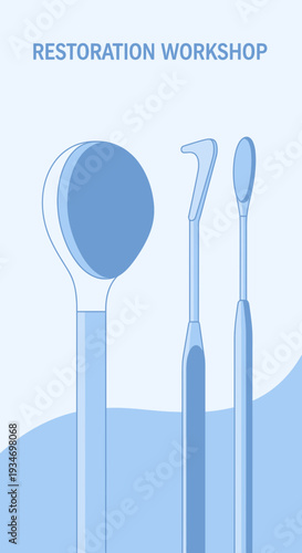 Dental Instrument Illustration Depicting Modern Tools Used in Restorative Procedures