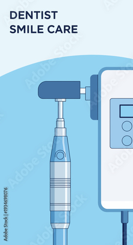 Dental Instrument Illustration Depicting Smile Care and Hygienic Procedures in Medical Context