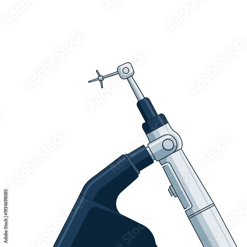 Dental Instrument Illustration: Detailed Graphic Representation Of A Modern Medical Hand Tool