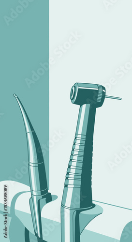 Dental Instrument Illustration Depicting Tools Used For Oral Health And Treatment Procedures