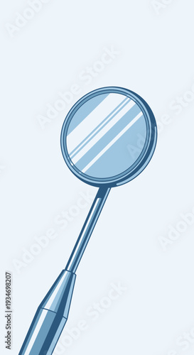 Dental Instrument Reflection: A Modernistic Rendering of Oral Examination Tool in Close-Up View