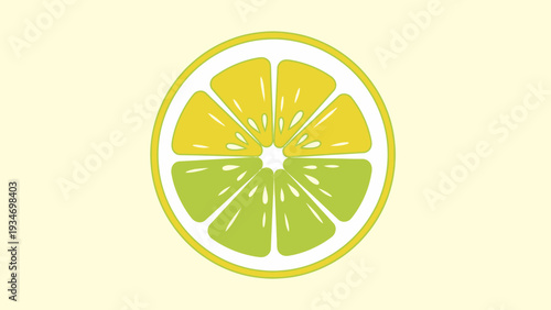 Hybrid citrus fruit slice, illustration.