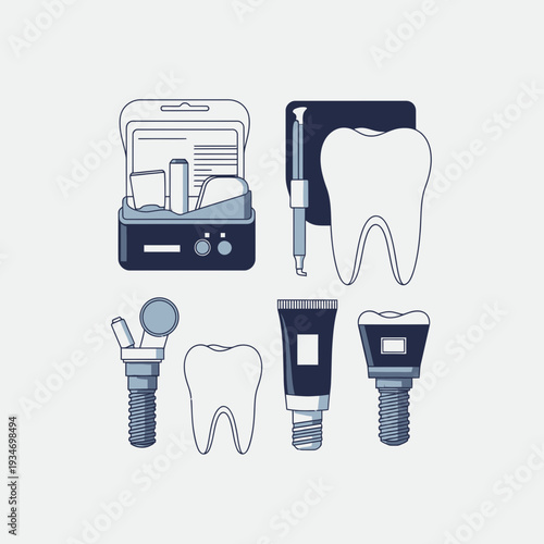 Dental Instruments And Teeth Illustrations: A Comprehensive Collection For Medical Applications