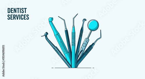 Dental Instruments Arranged In Artistic Way And Presented As Dentistry Service Tools