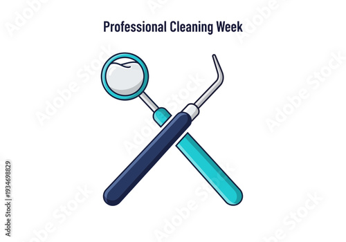 Dental Instruments Symbolize Professional Cleaning and Oral Health Awareness Week