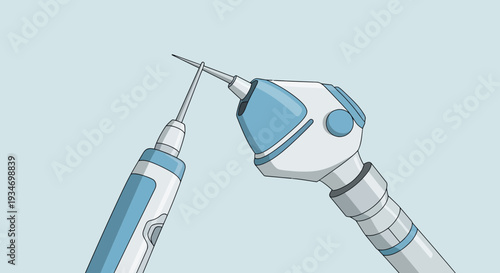 Dental Instruments, Focused On Precision and Detail, Featuring Modern Tools Illustration