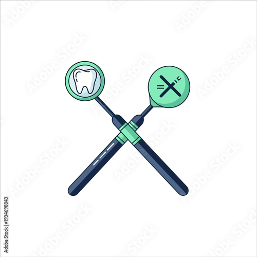 Dental Instruments Depicting Tooth Health and Hygiene, Reflecting Oral Examination Processes