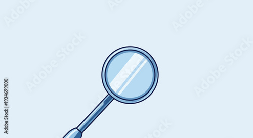 Dental Mirror Illustration Against A Soft Blue Background For Healthcare And Treatment