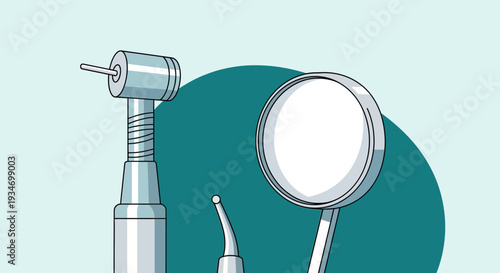 Dental Instruments Illustration Depicting Tools Of The Trade In Vibrant Artistic Style