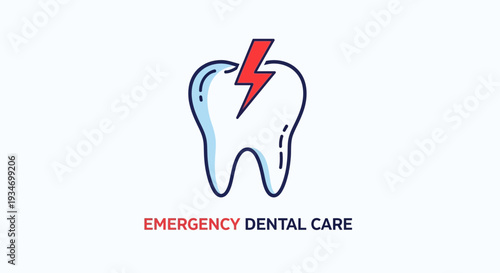 Dental Pain Icon Depicting Emergency Care Service and Fast Relief Options