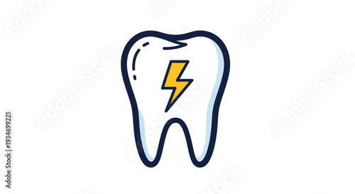 Dental Pain Icon: Illustrative Representation of Toothache and Electrical Discomfort