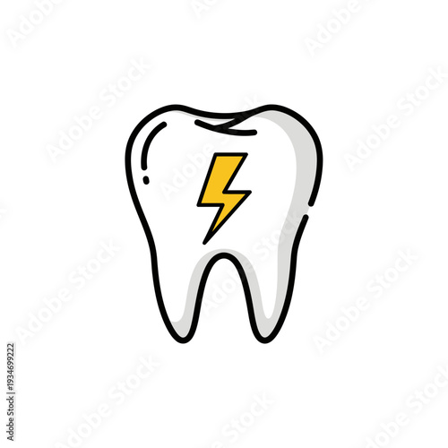 Dental Pain Icon: Modern Graphic Illustrating Toothache and Oral Health Concerns