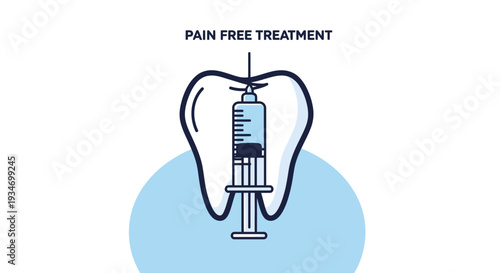 Dental Pain Relief Concept Depicted With Tooth And Syringe For Treatment