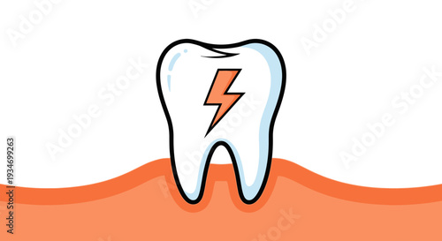 Dental Pain Symbolizing Toothache, Illustrated Healthcare and Oral Health Concepts