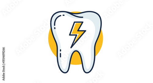 Dental Pain Symbol Depicted Within The Outline Of A Tooth On A White Backdrop