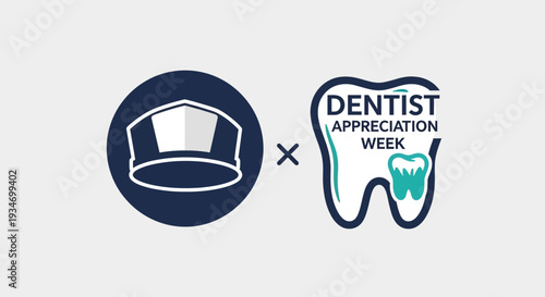 Dental Professional's Week Celebration with Iconic Symbols of Dentistry and Healthcare