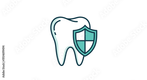 Dental Protection Concept Depicted With a Tooth and a Shield Against Problems
