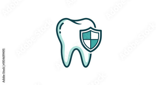 Dental Protection Concept Depicted With Tooth And Shield Illustration Graphic Design
