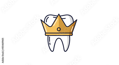 Dental Royalty: A Regal Crown Adorning a Majestic Tooth, Healthcare Emblem