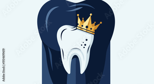 Dental Royalty: Majestic Tooth Crowned, Symbolizing Healthy Smiles and Orthodontics