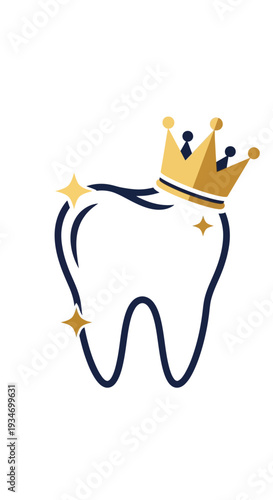 Dental Royalty: A Golden Crown Adorns a Sparkling Tooth, Symbolizing Oral Healthcare Excellence