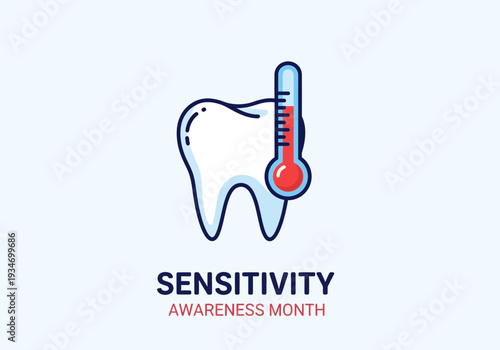 Dental Sensitivity And Thermometer Illustrative Concept: Raising Awareness On Tooth Care