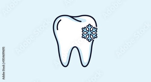 Dental Sensitivity Depicted With Snowflake Symbolizing Cold Toothache and Discomfort